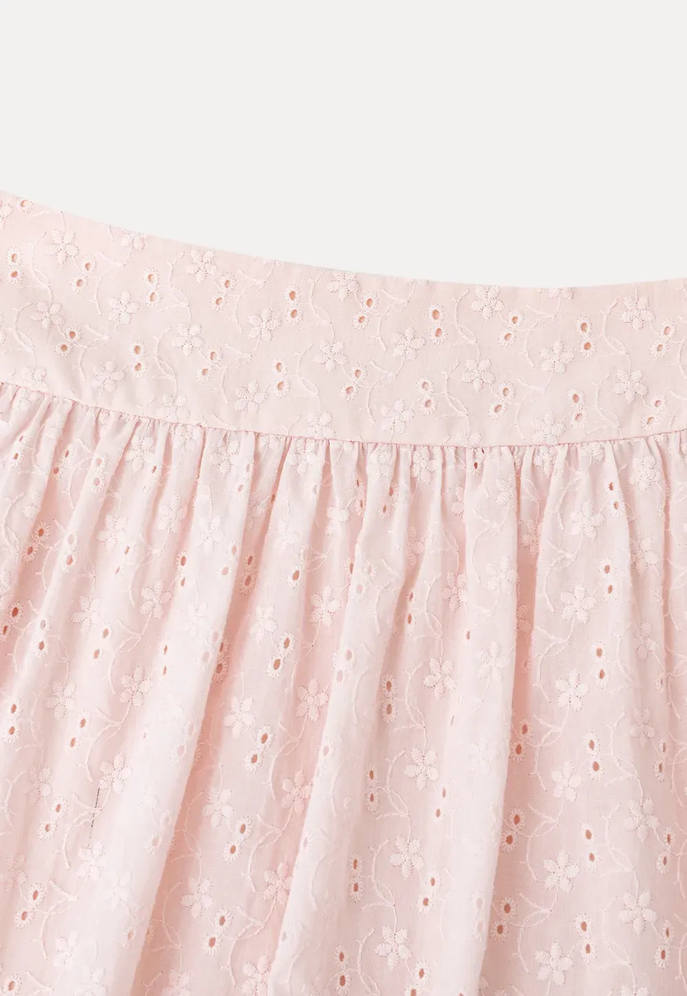 Eyelet Lace Trim Flared Skirt