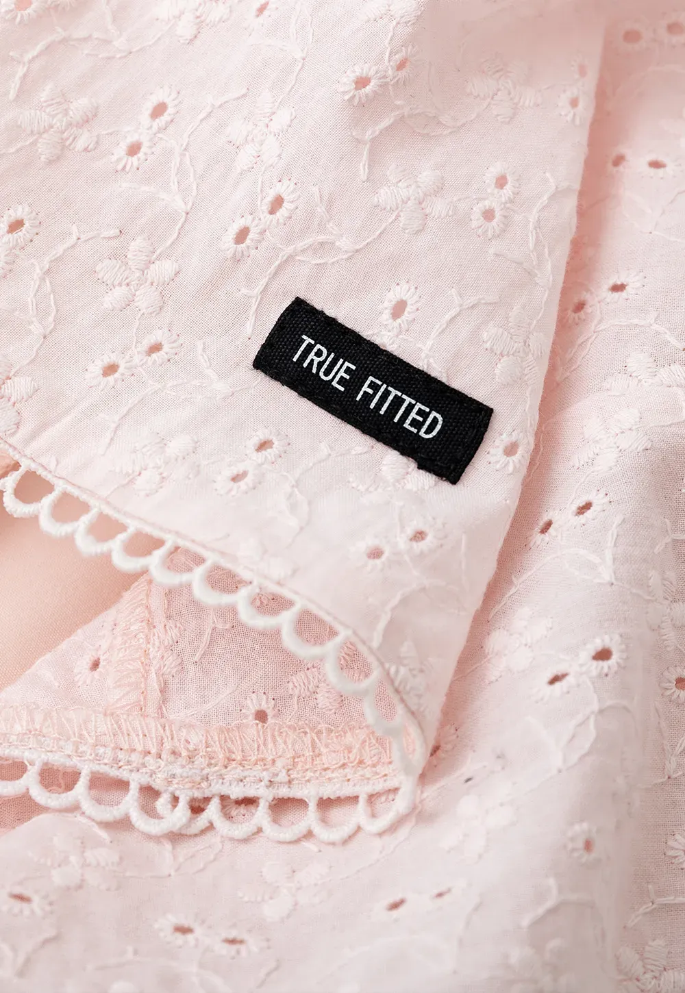 Eyelet Lace Trim Flared Skirt