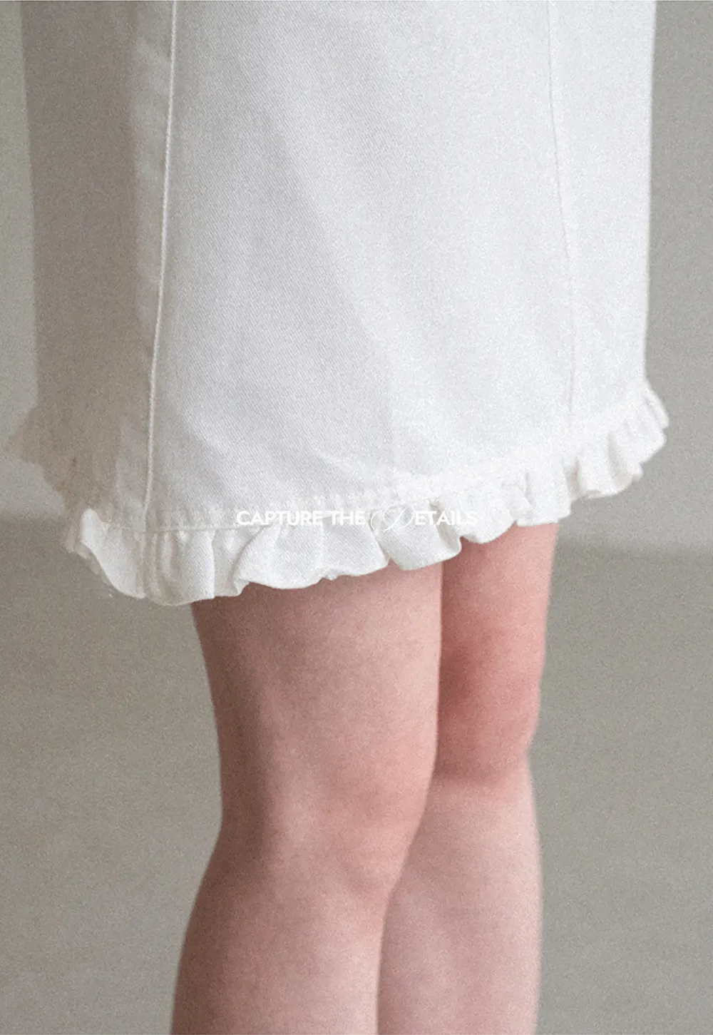 Ruffled Hem Denim Skirt