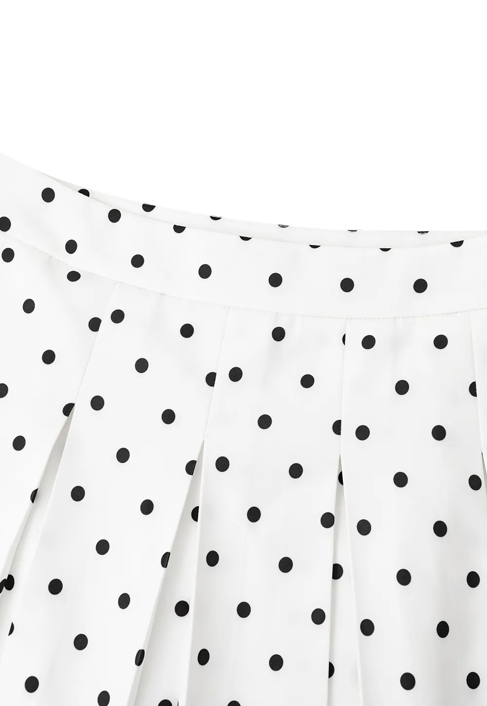 Pleated Polka Dot A Line Skirt