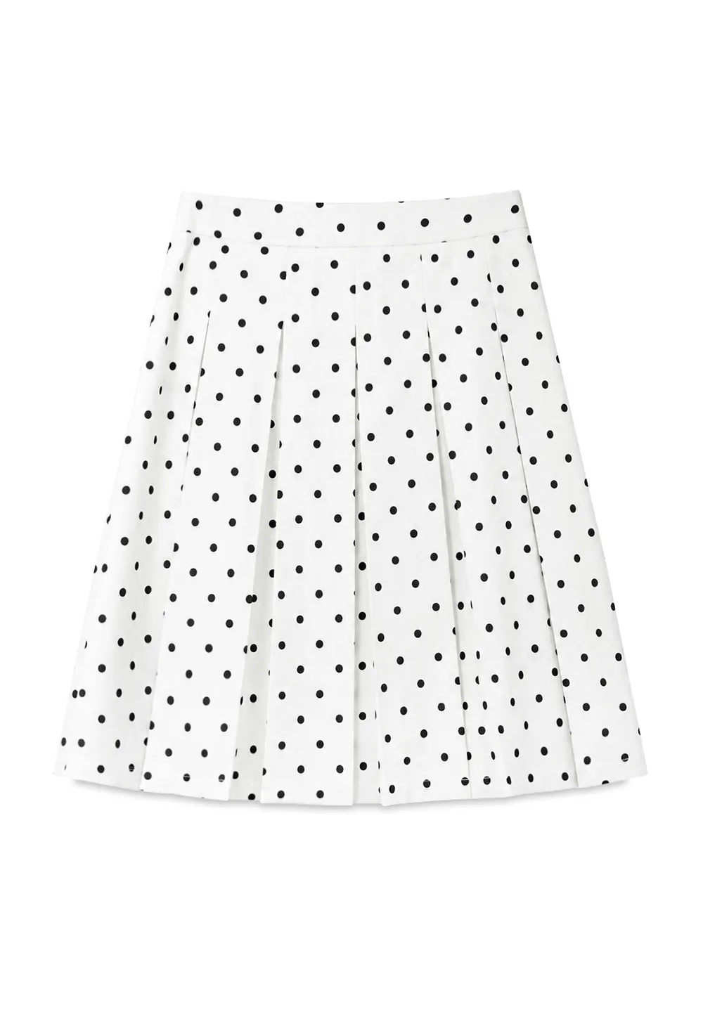 Pleated Polka Dot A Line Skirt