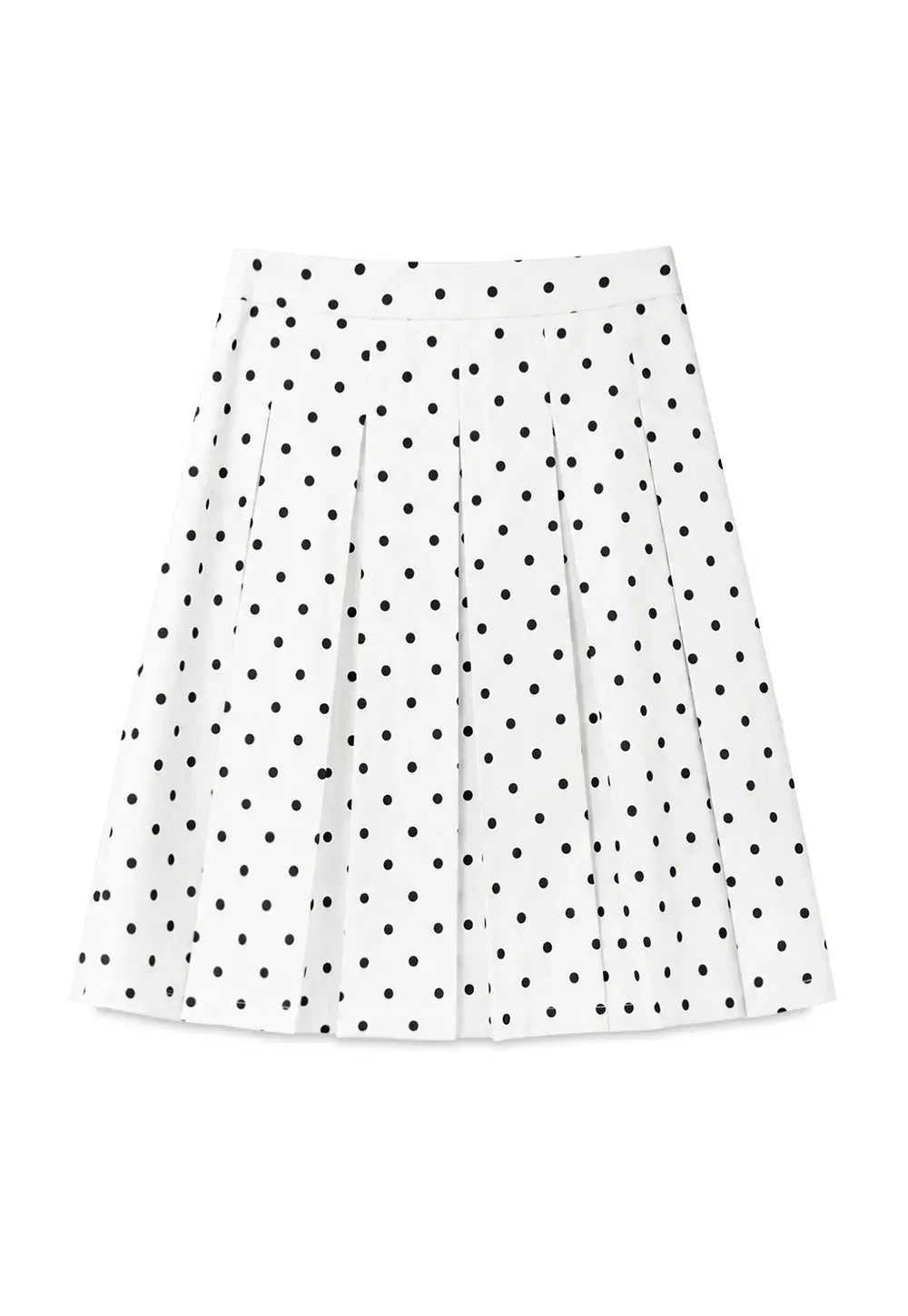 Pleated Polka Dot A Line Skirt