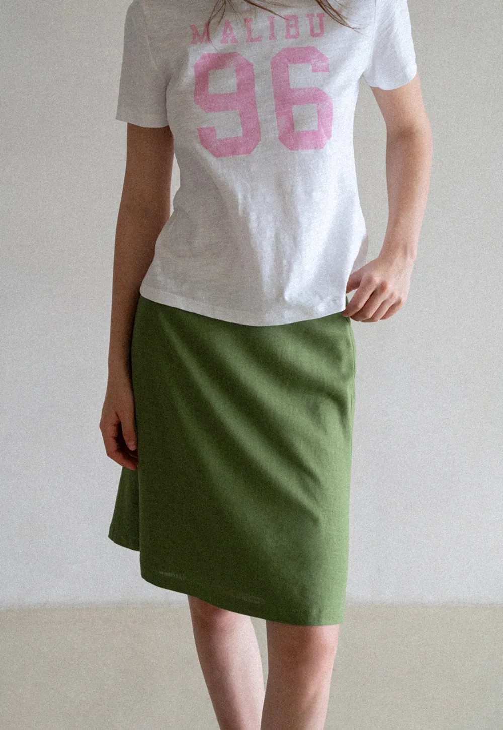 A-Line Midi Skirt with Clean Seam Detail
