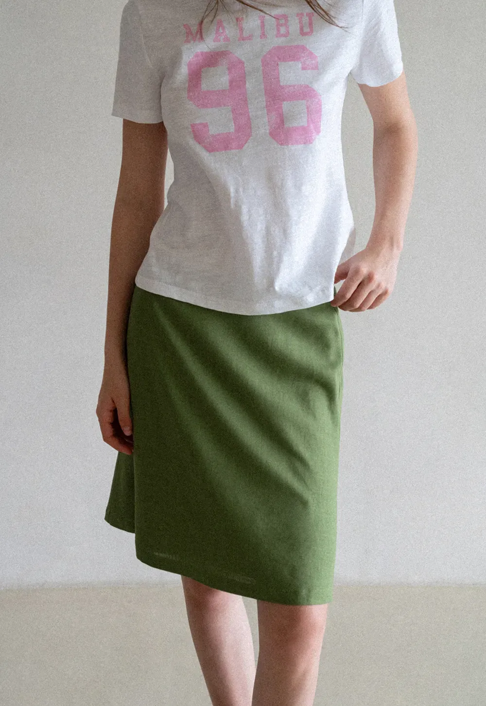 A-Line Midi Skirt with Clean Seam Detail