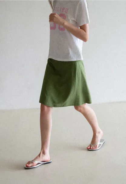 A-Line Midi Skirt with Clean Seam Detail