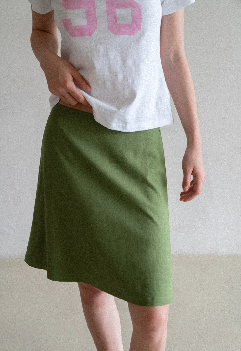 A-Line Midi Skirt with Clean Seam Detail