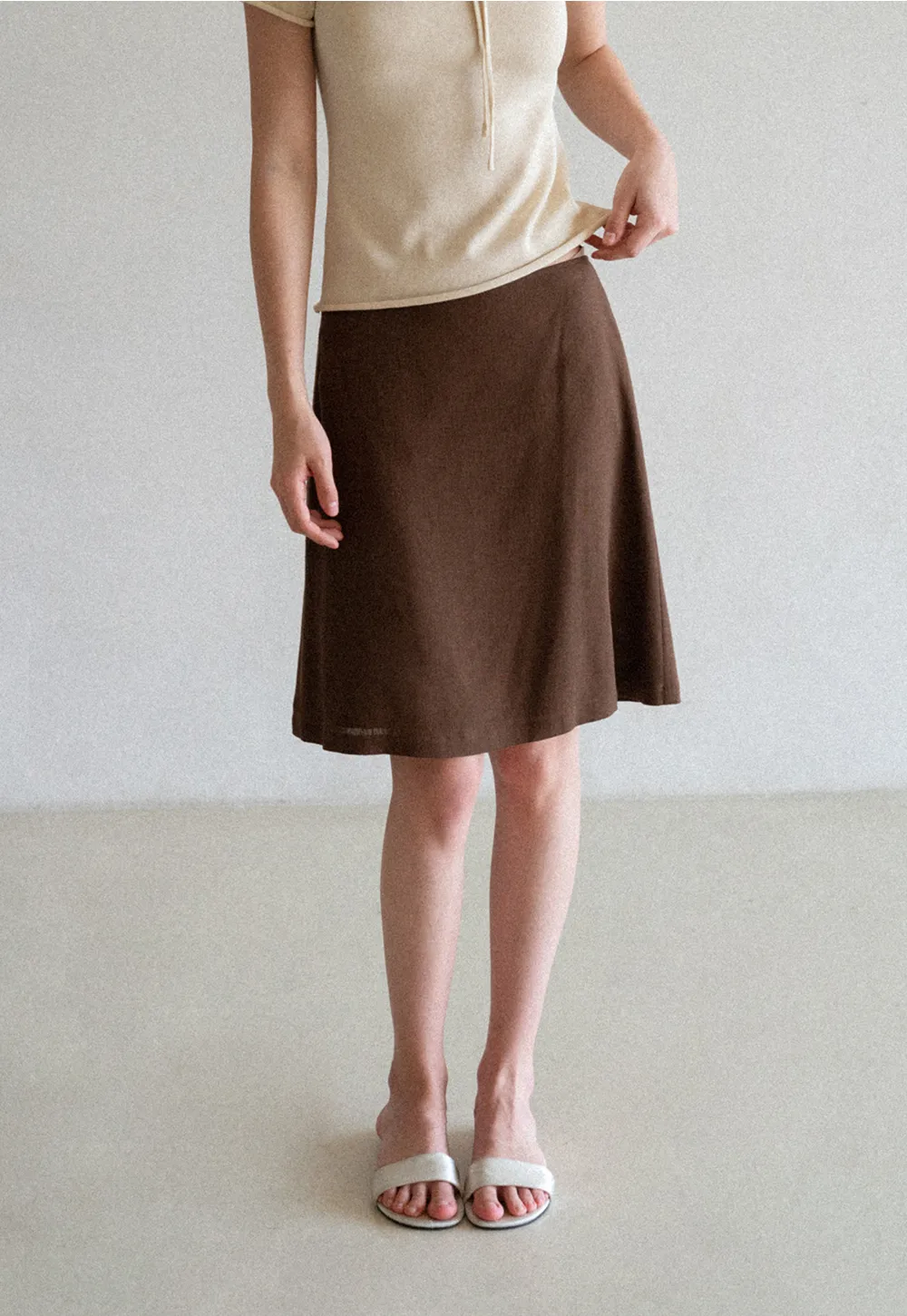 A-Line Midi Skirt with Clean Seam Detail