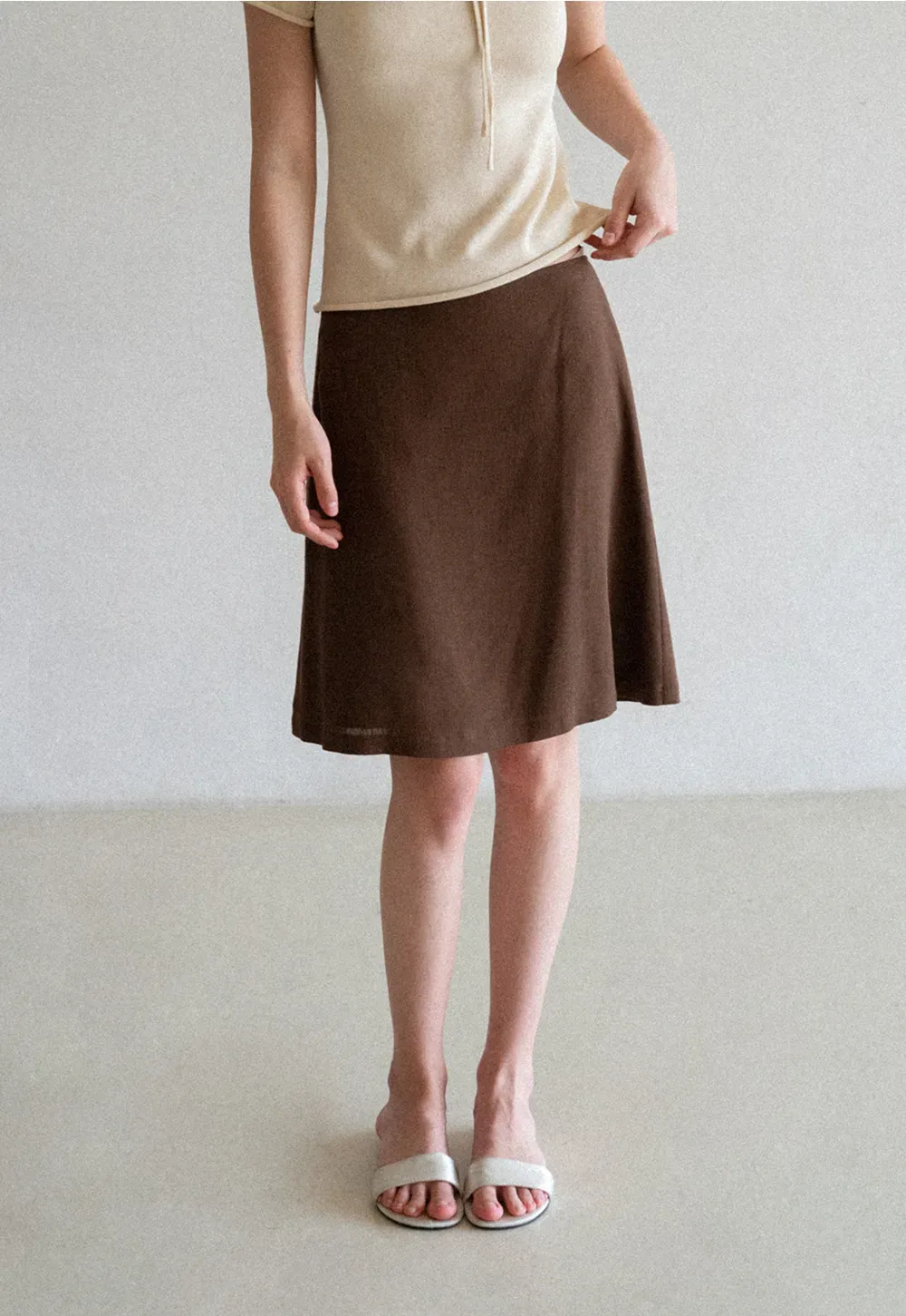 A-Line Midi Skirt with Clean Seam Detail