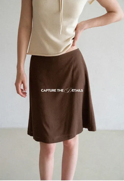 A-Line Midi Skirt with Clean Seam Detail