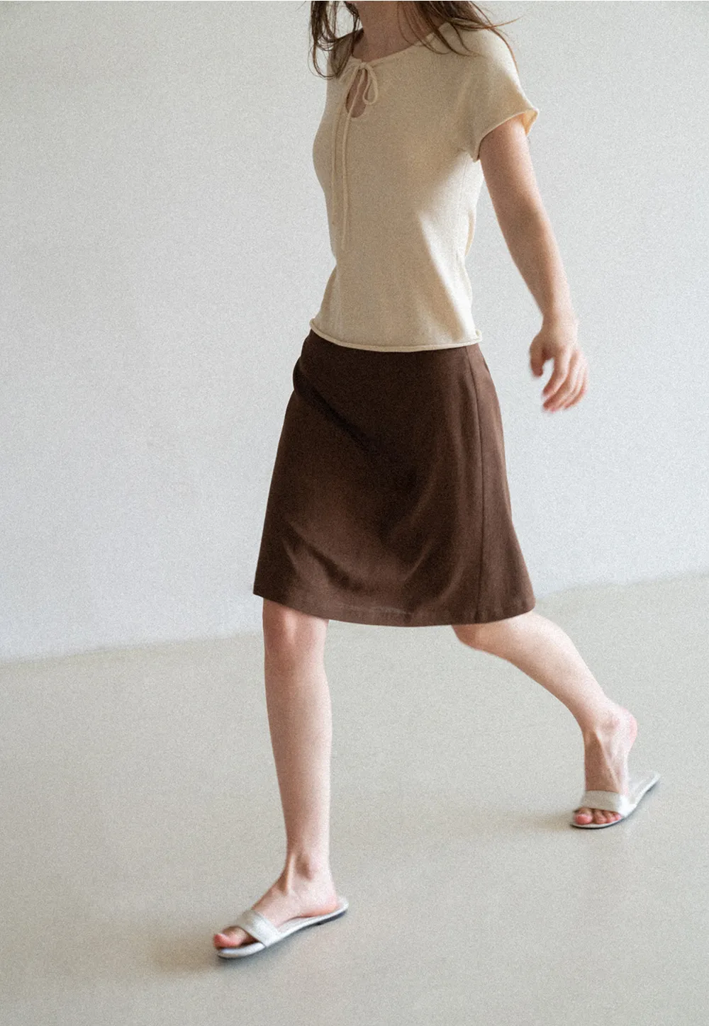 A-Line Midi Skirt with Clean Seam Detail