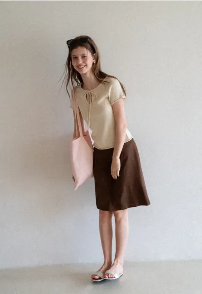 A-Line Midi Skirt with Clean Seam Detail