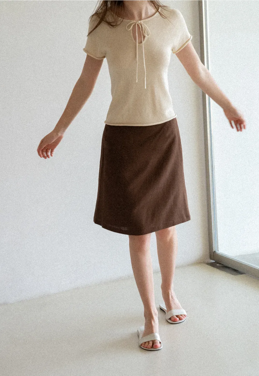 A-Line Midi Skirt with Clean Seam Detail