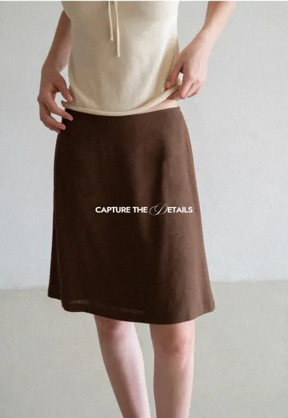 A-Line Midi Skirt with Clean Seam Detail