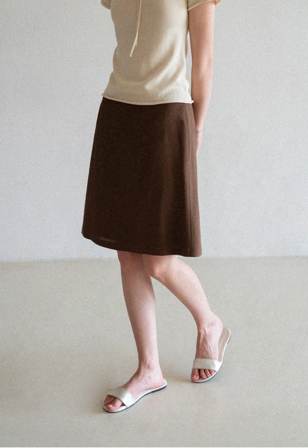 A-Line Midi Skirt with Clean Seam Detail