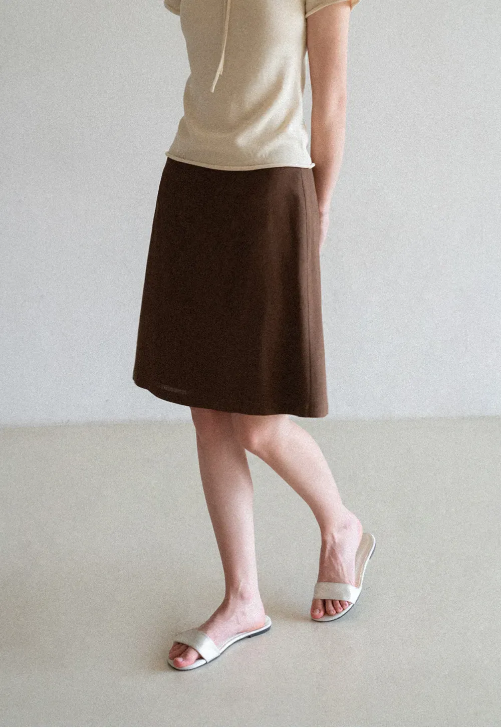 A-Line Midi Skirt with Clean Seam Detail