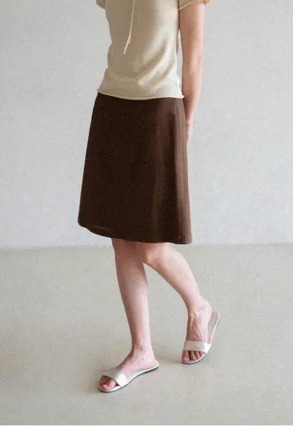 A-Line Midi Skirt with Clean Seam Detail