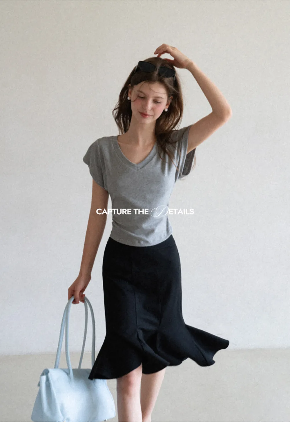 Flared Hem Midi Skirt