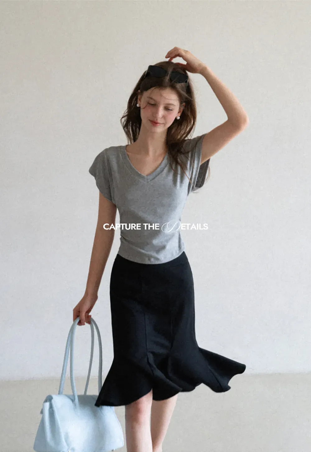 Flared Hem Midi Skirt