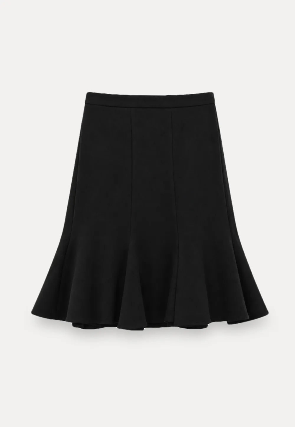 Flared Hem Midi Skirt