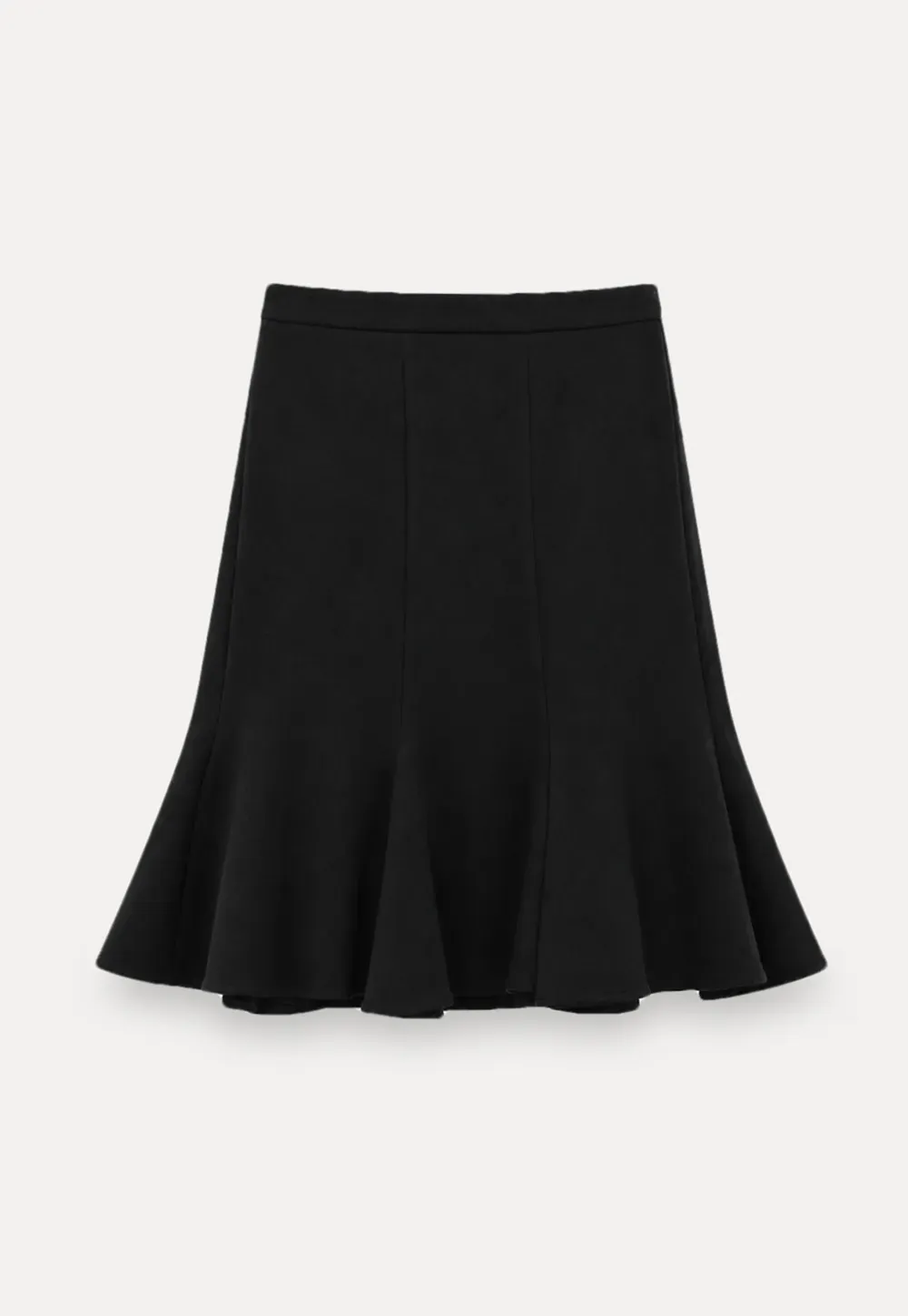Flared Hem Midi Skirt