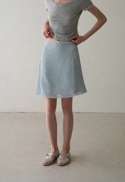 Diamond Patterned A Line Skirt