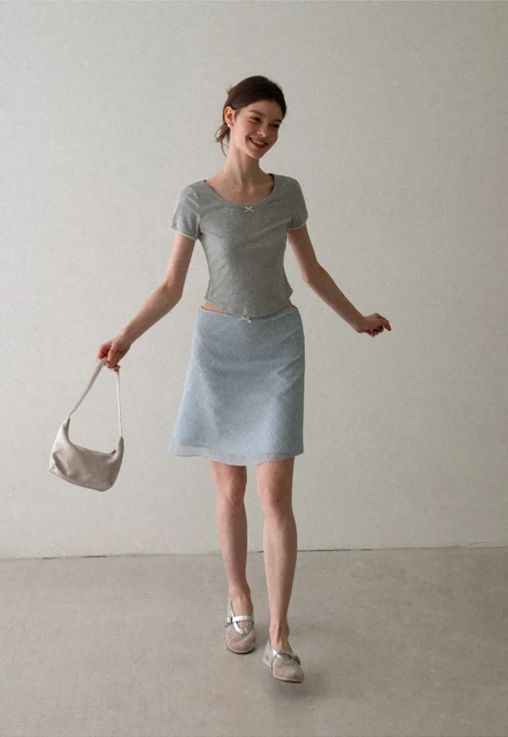 Diamond Patterned A Line Skirt