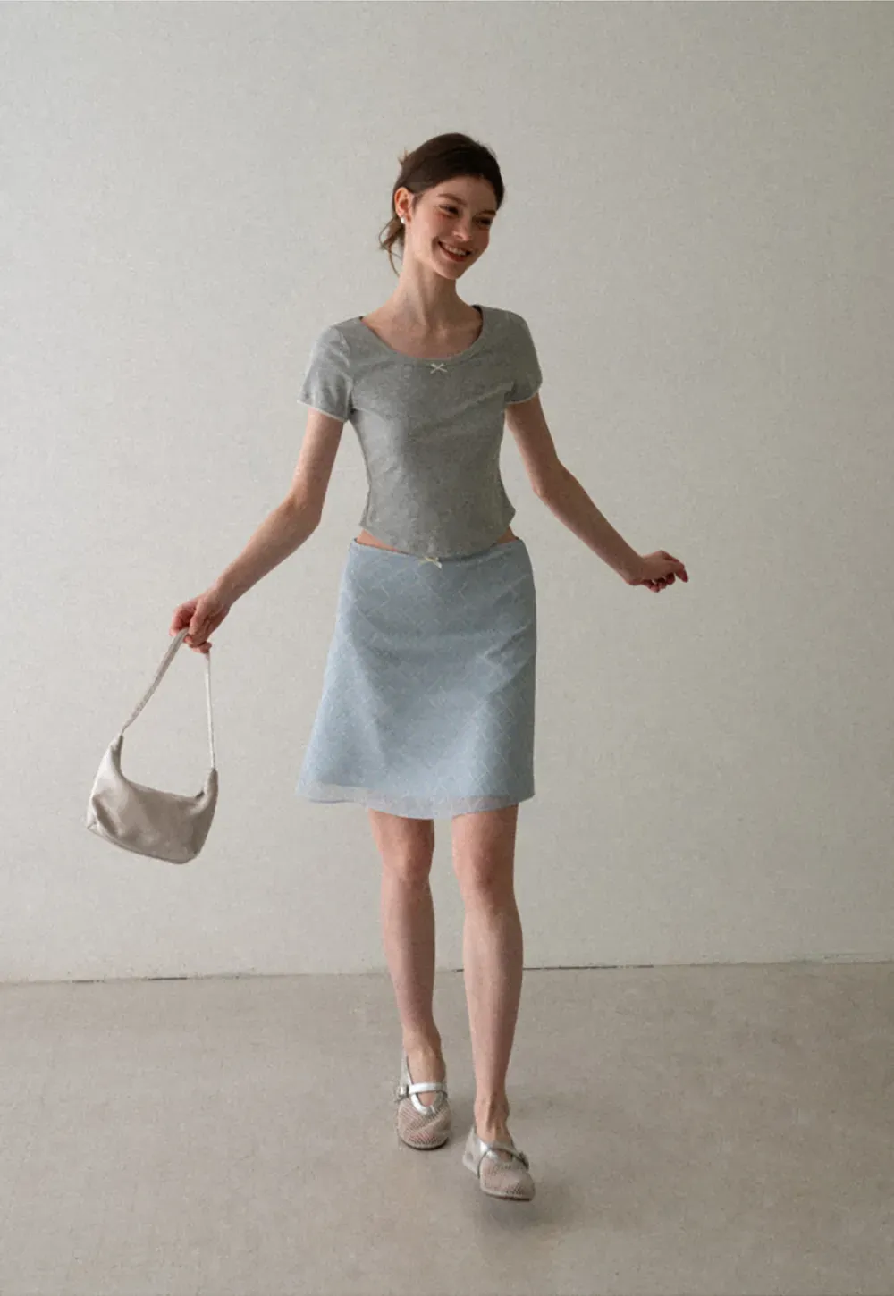 Diamond Patterned A Line Skirt