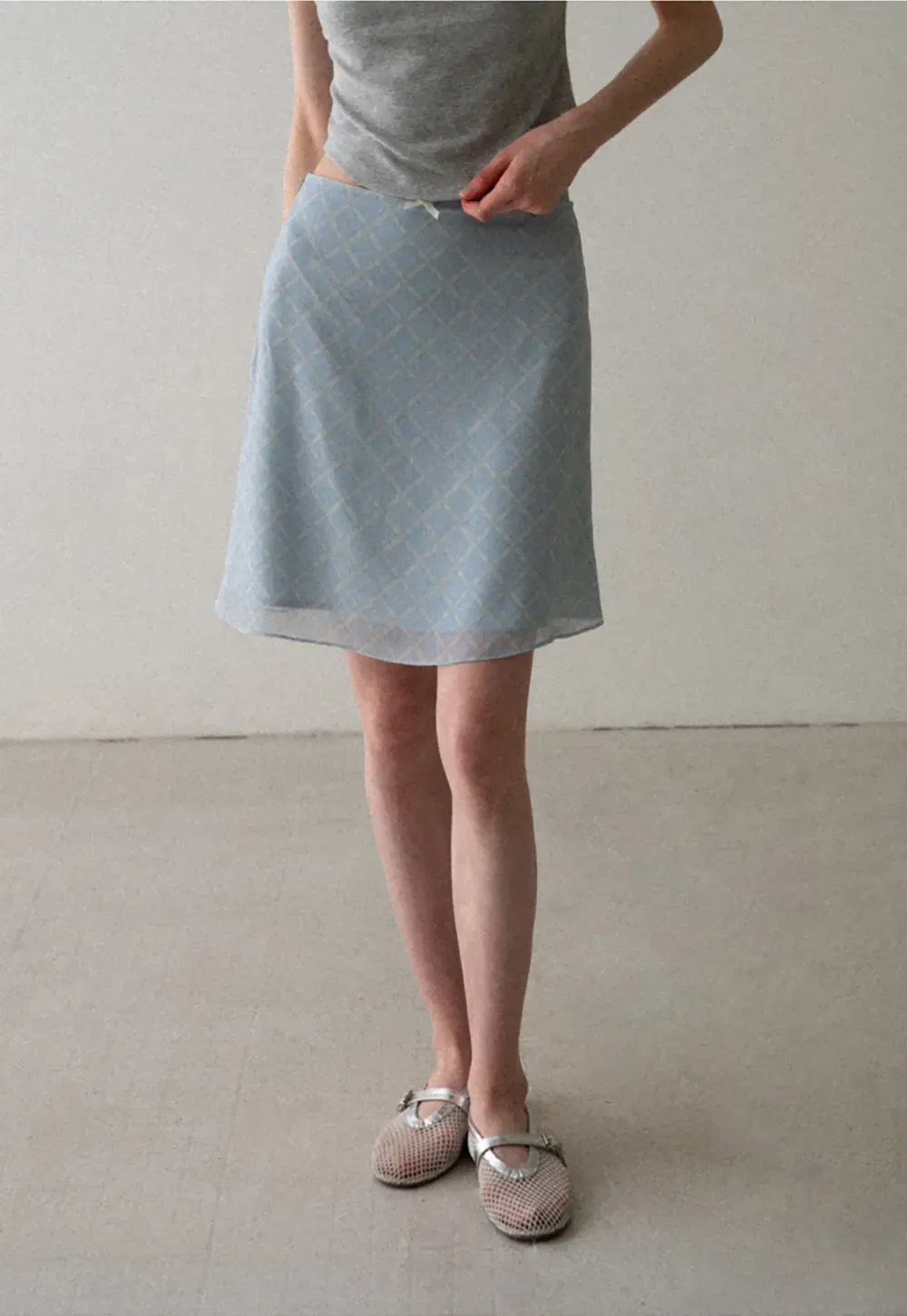 Diamond Patterned A Line Skirt