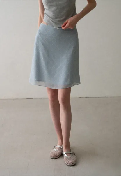 Diamond Patterned A Line Skirt