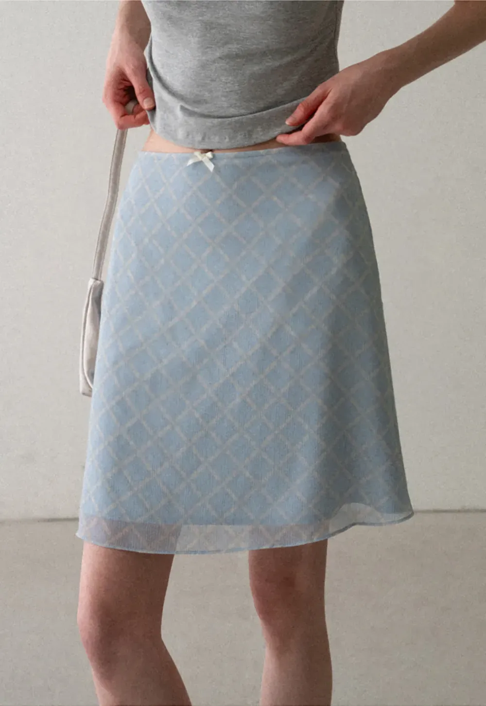 Diamond Patterned A Line Skirt