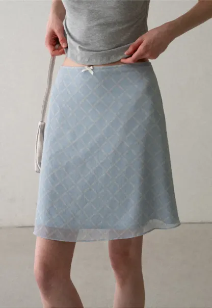 Diamond Patterned A Line Skirt
