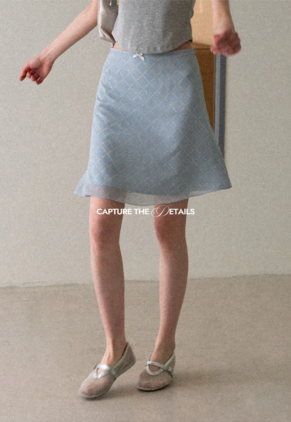 Diamond Patterned A Line Skirt