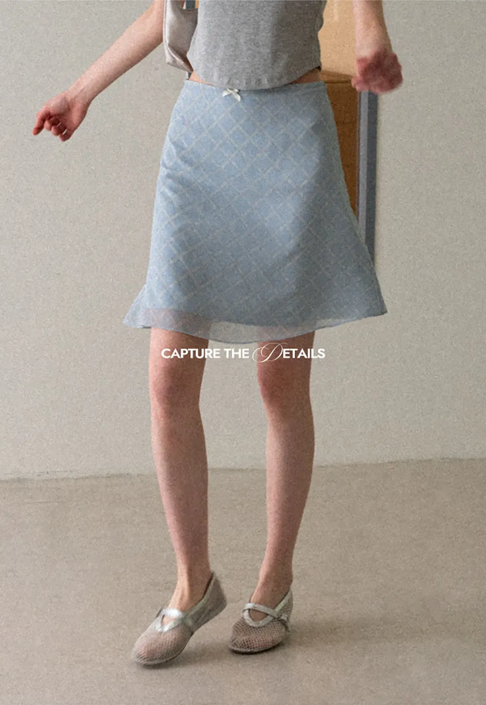 Diamond Patterned A Line Skirt