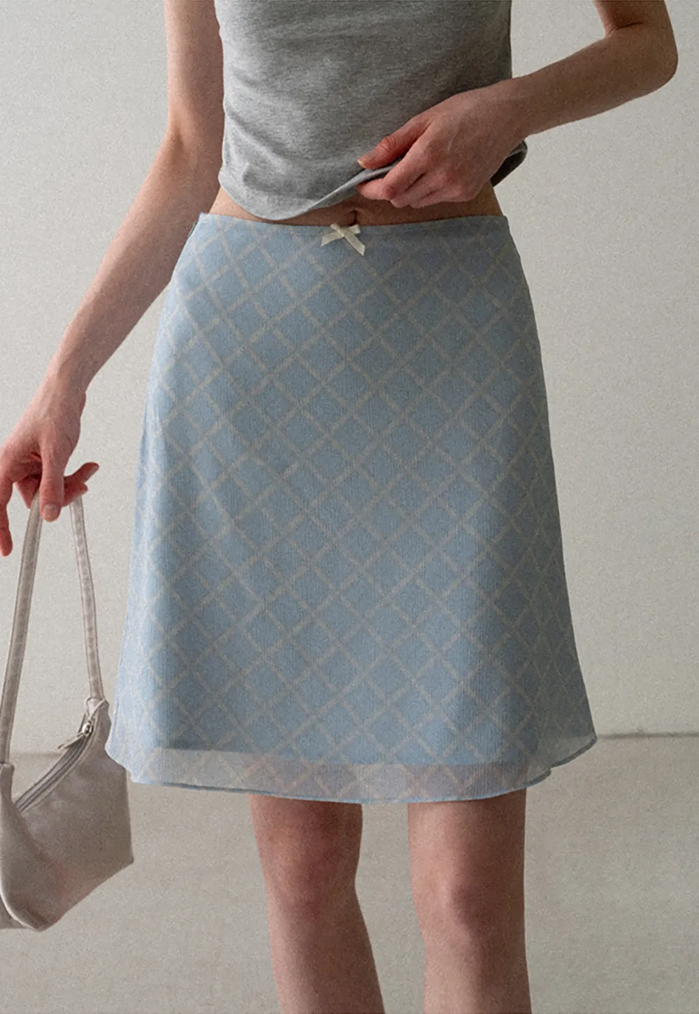 Diamond Patterned A Line Skirt