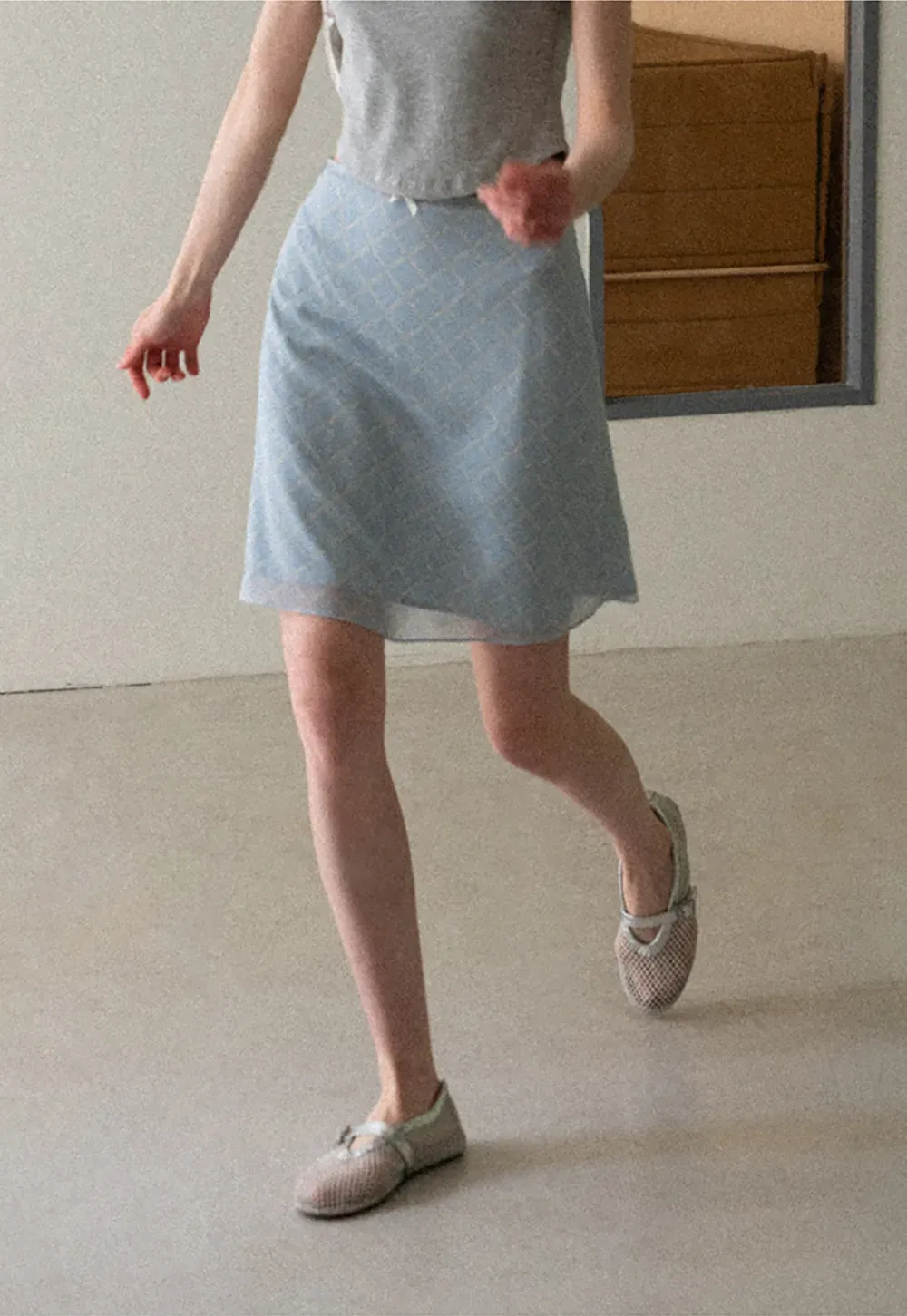 Diamond Patterned A Line Skirt
