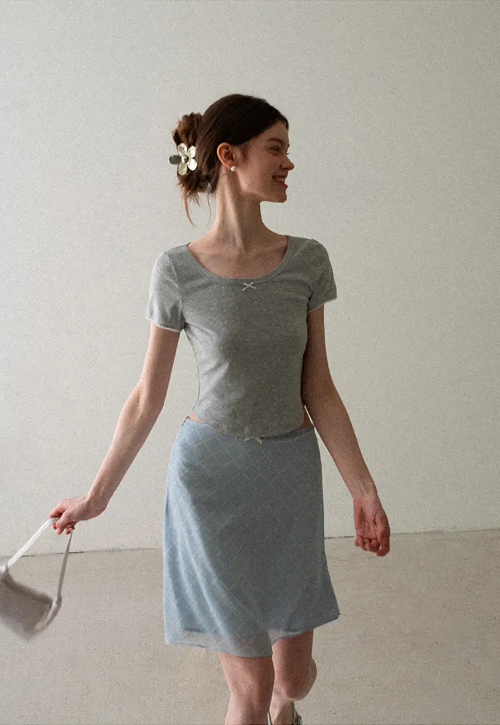 Diamond Patterned A Line Skirt
