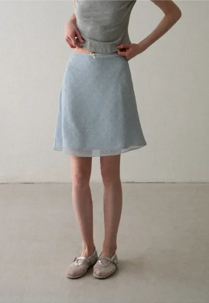Diamond Patterned A Line Skirt