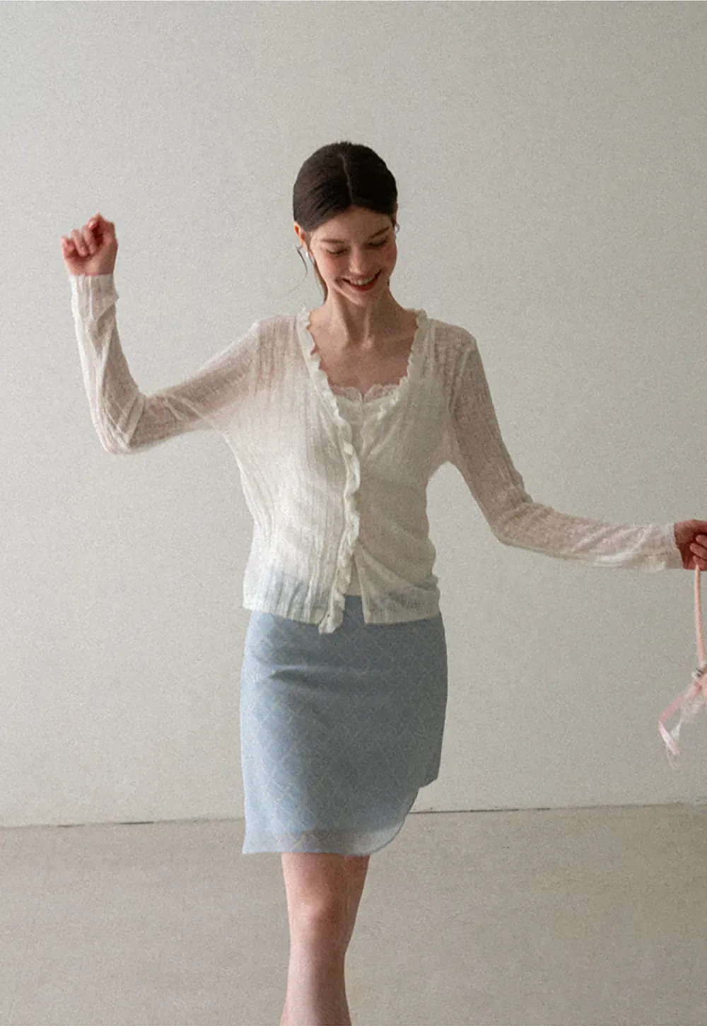 Diamond Patterned A Line Skirt