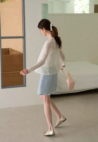 Diamond Patterned A Line Skirt