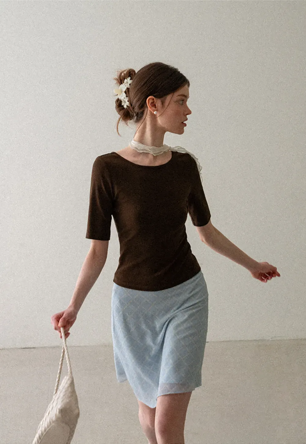 Diamond Patterned A Line Skirt