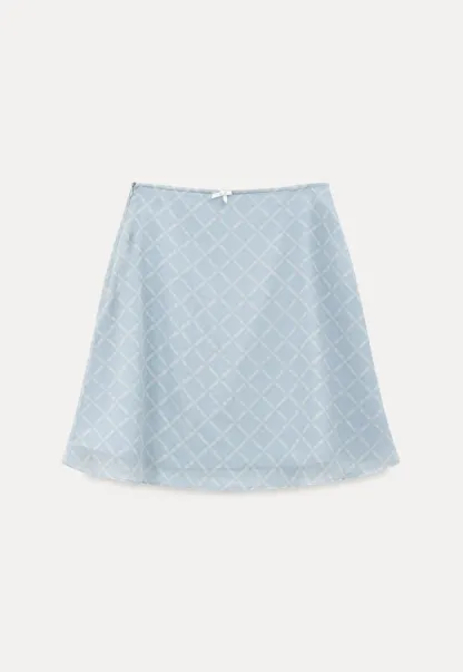 Diamond Patterned A Line Skirt