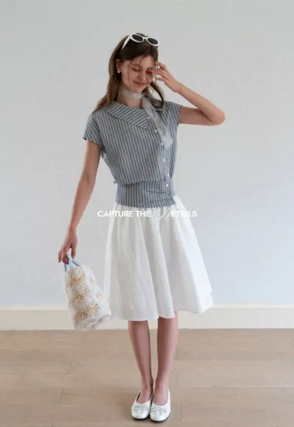High Waist A Line Skirt