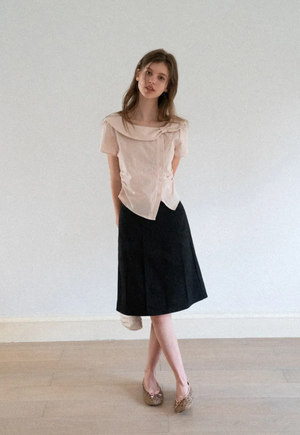 Pleated A-Line Skirt