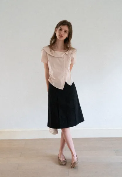 Pleated A-Line Skirt