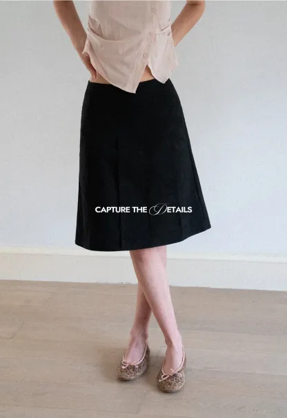 Pleated A-Line Skirt