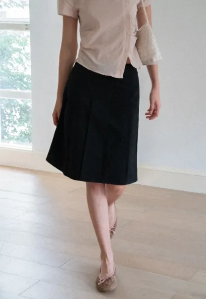 Pleated A-Line Skirt