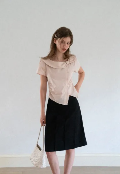 Pleated A-Line Skirt