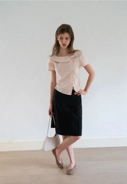 Pleated A-Line Skirt
