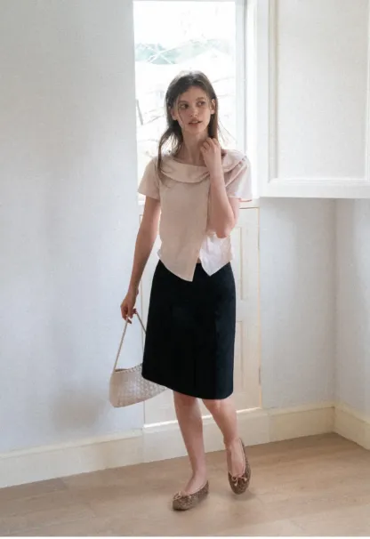 Pleated A-Line Skirt