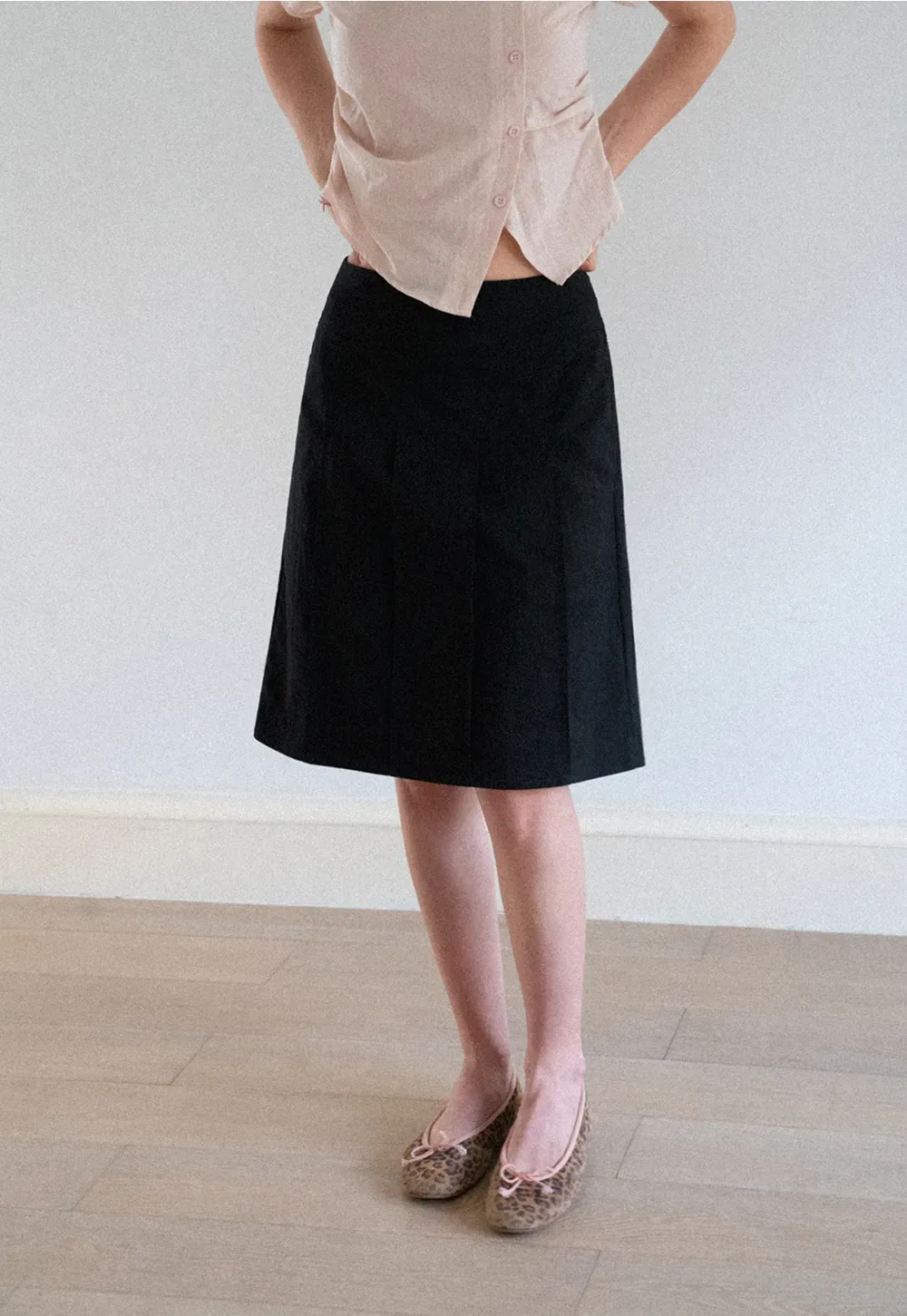 Pleated A-Line Skirt